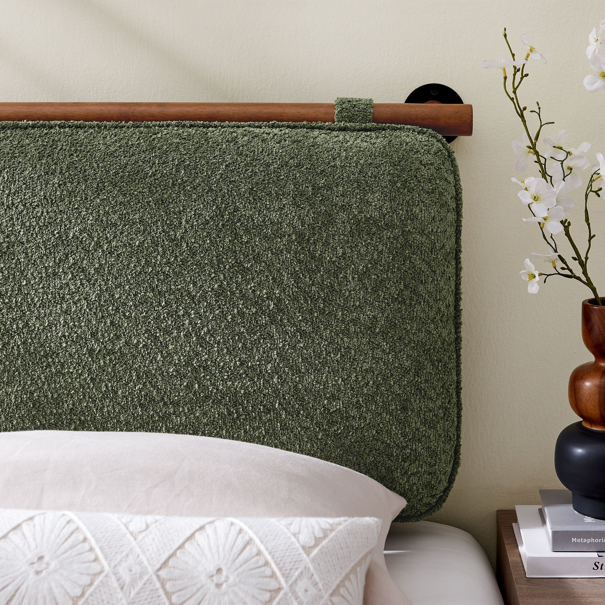 Anela Wall-Mounted Chenille Upholstered Twin Headboard by Modway