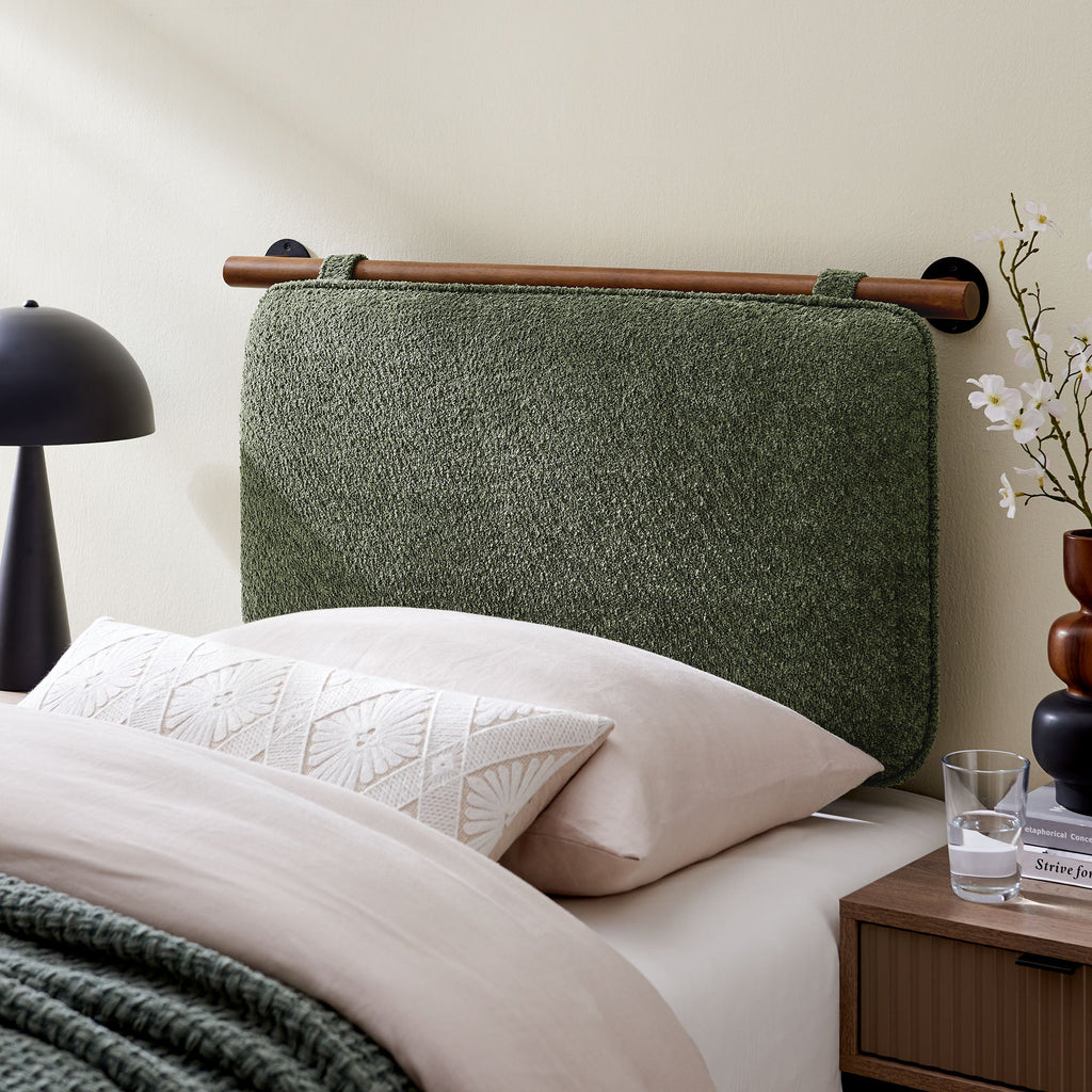 Anela Wall-Mounted Chenille Upholstered Twin Headboard by Modway