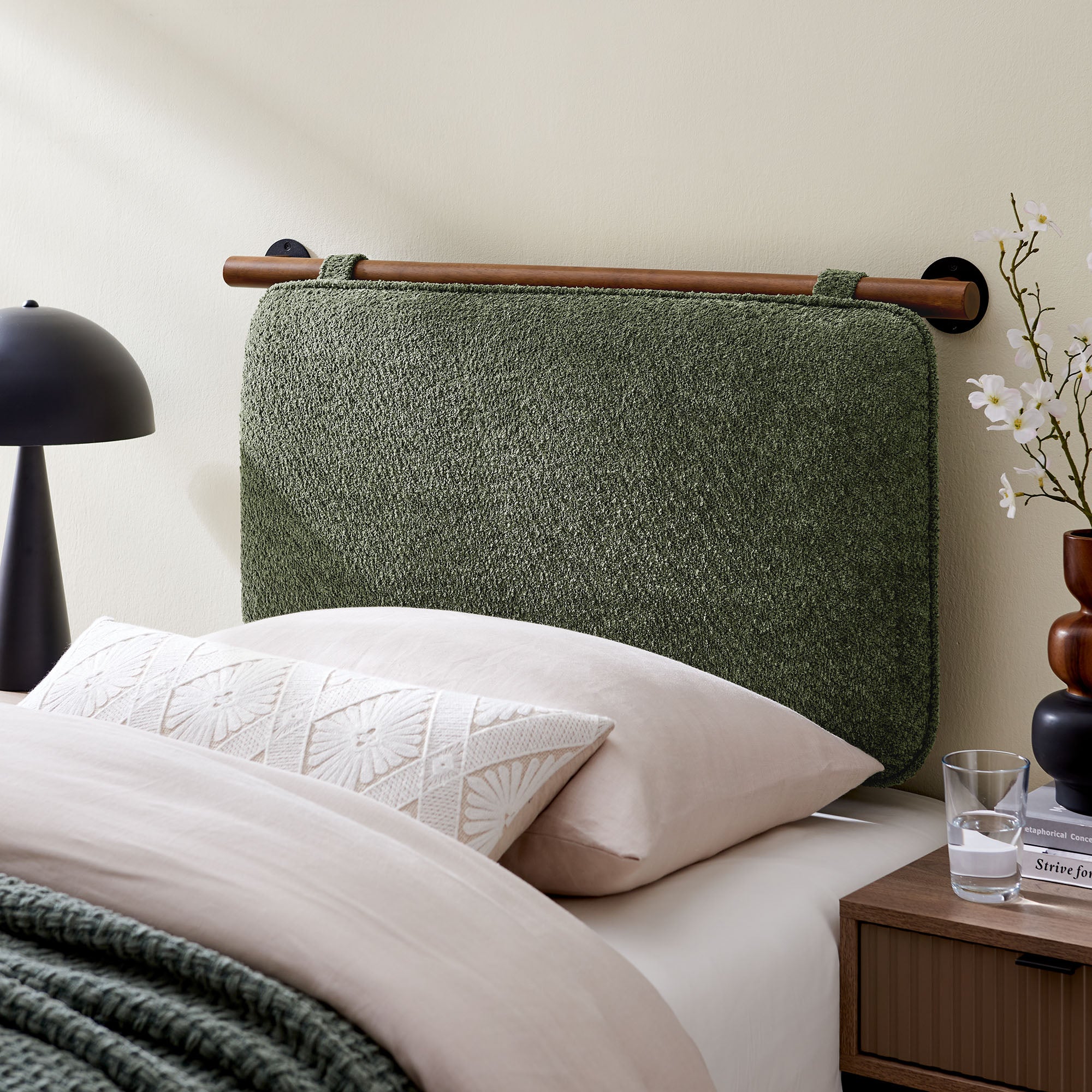 Anela Wall-Mounted Chenille Upholstered Twin Headboard by Modway