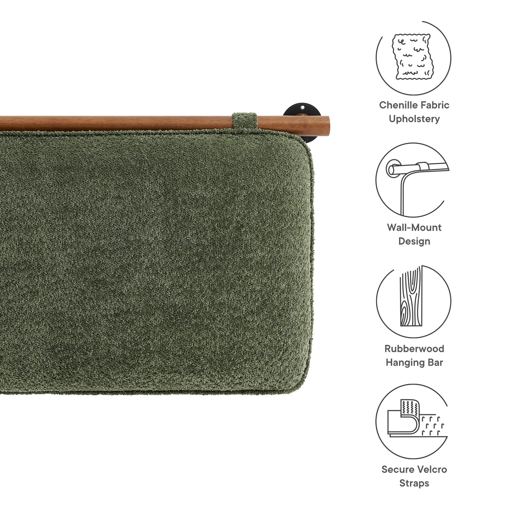 Anela Wall-Mounted Chenille Upholstered Twin Headboard by Modway