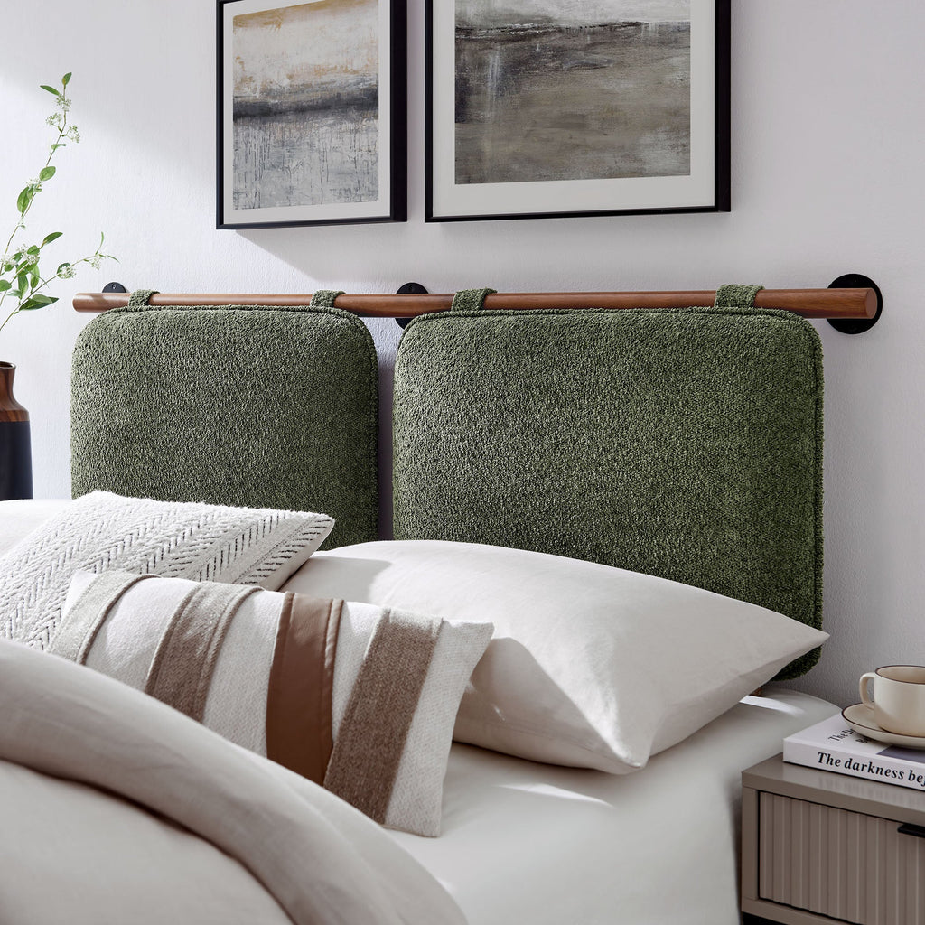 Anela Wall-Mounted Chenille Upholstered Queen Headboard by Modway