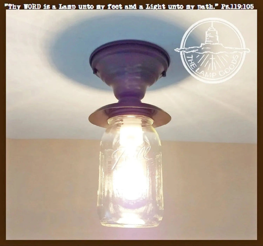 Mason Jar Exterior Outdoor Porch Farmhouse Ceiling Light Fixture