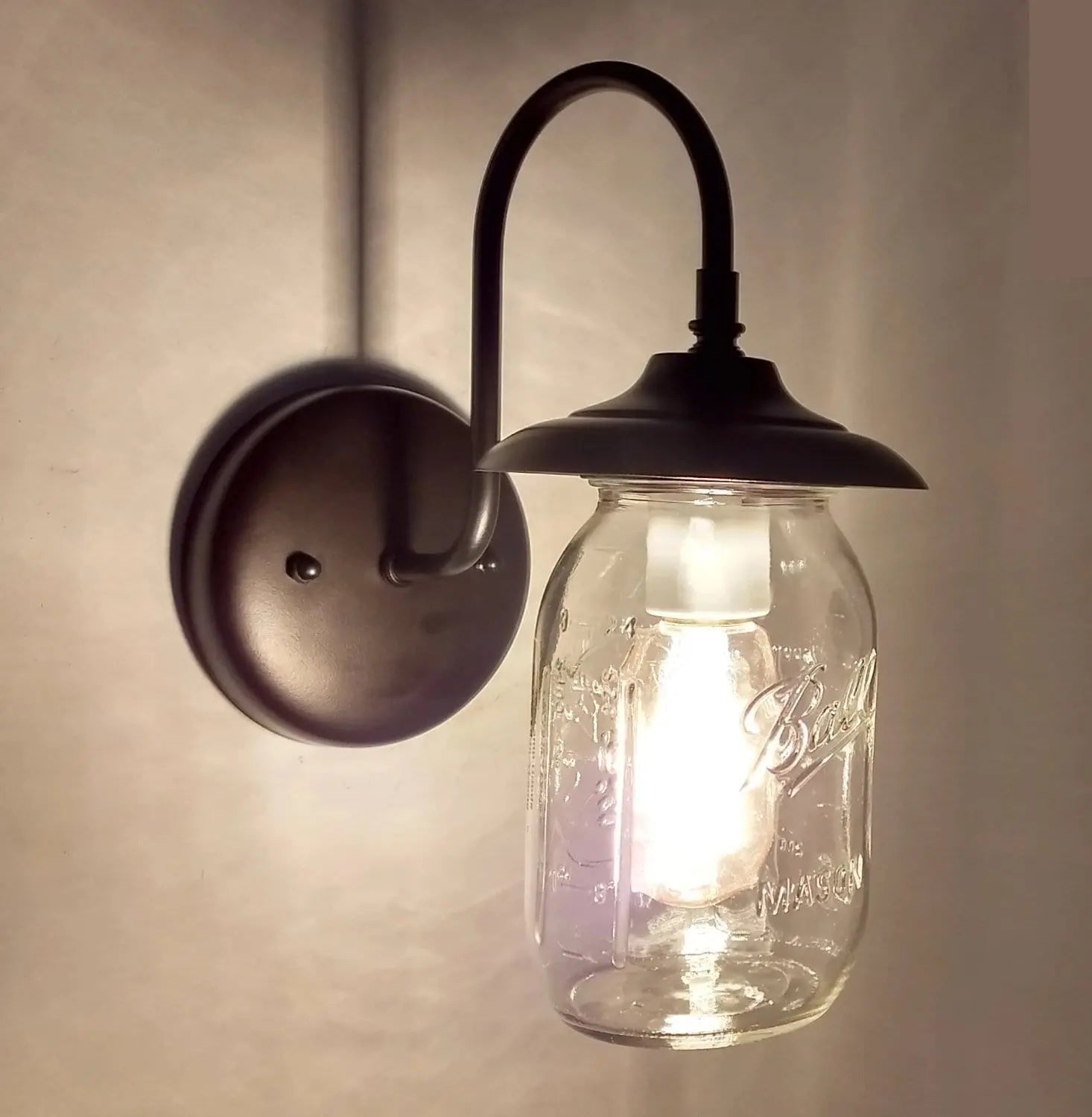 Mason Jar Outdoor Exterior Porch Wall SCONCE Light