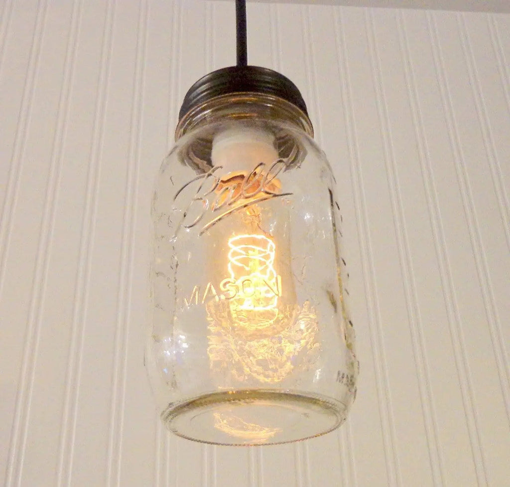 Mason Jar Pendant Light NEW Quart