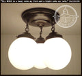 Milk Glass Opal Globe Ceiling Light Chain Trio