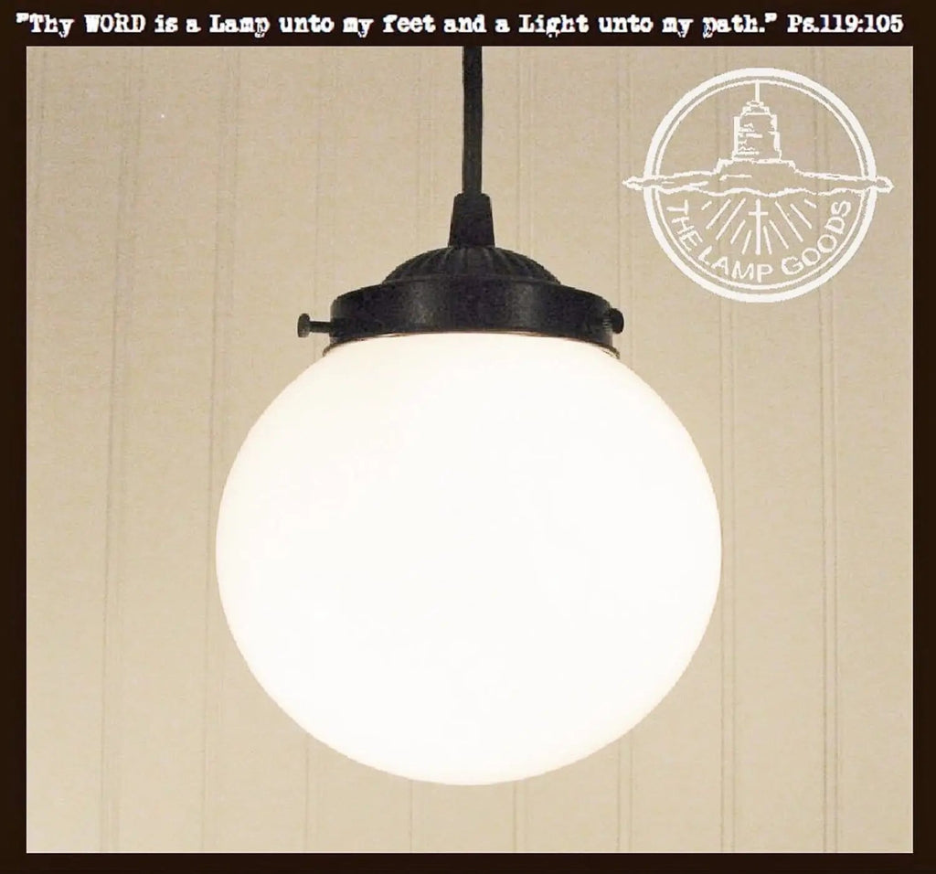 Milk Glass Globe Pendant Light
