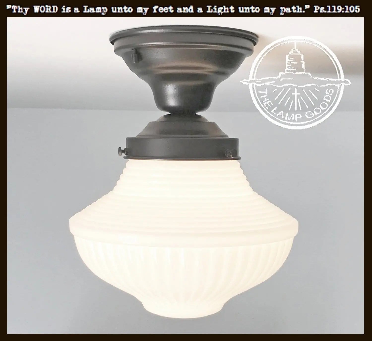 Traditional Milk Glass Semi-Flush Ceiling Light | 8.25"