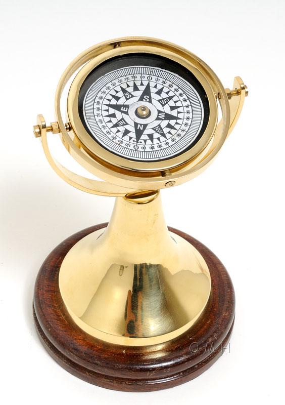 Gimbaled Compass on wood base