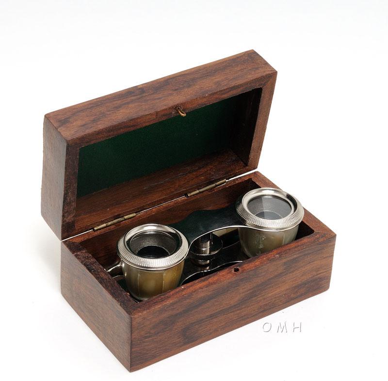 Opera glasses w MOP in wood box