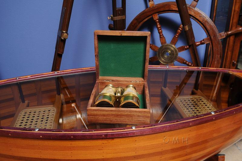 Binocular w MOP overlay in wood box