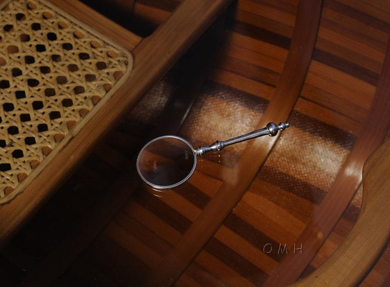 Magnifier in wood box- 2 inches