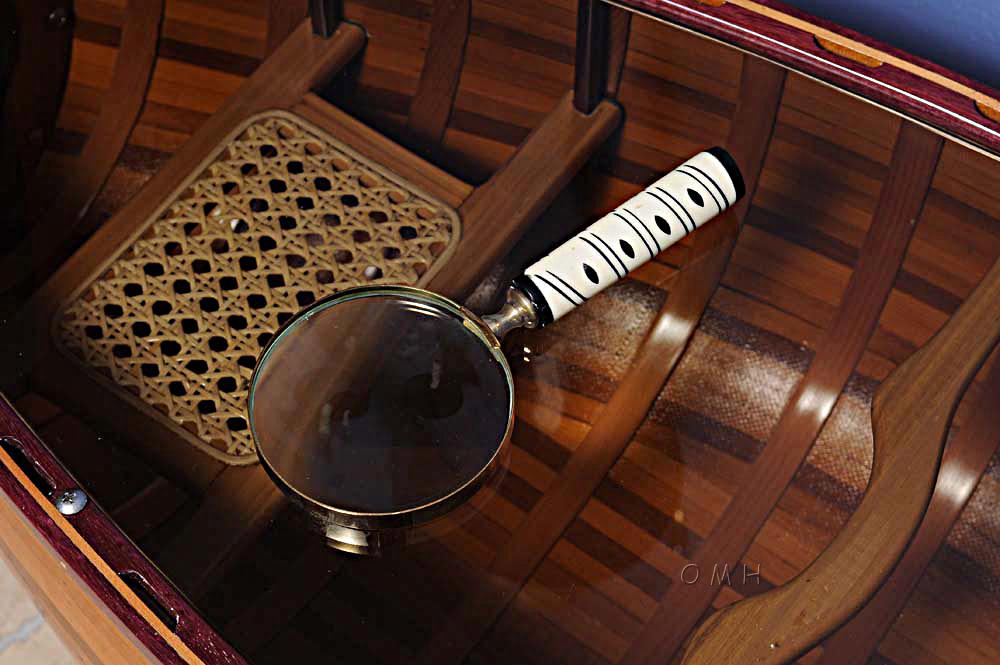 Magnifier in wood box- 4 inches