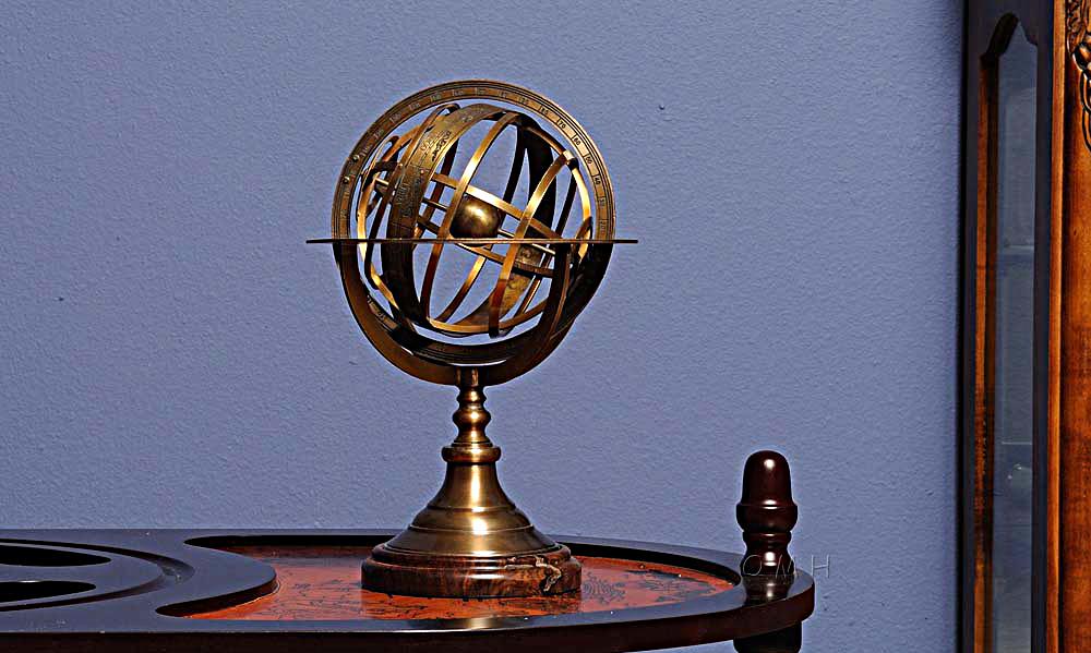 Armillary Sphere on wood base