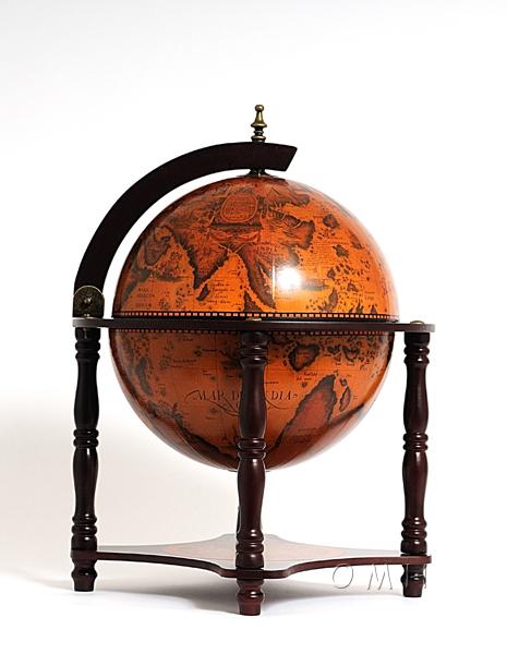 Globe bar 13 inches- 4 legged stand-red