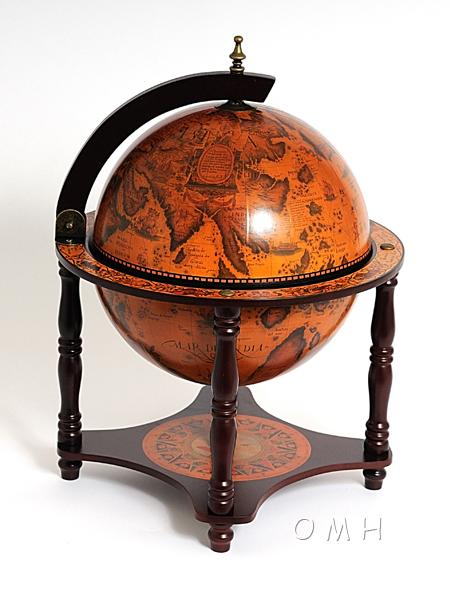 Globe bar 13 inches- 4 legged stand-red