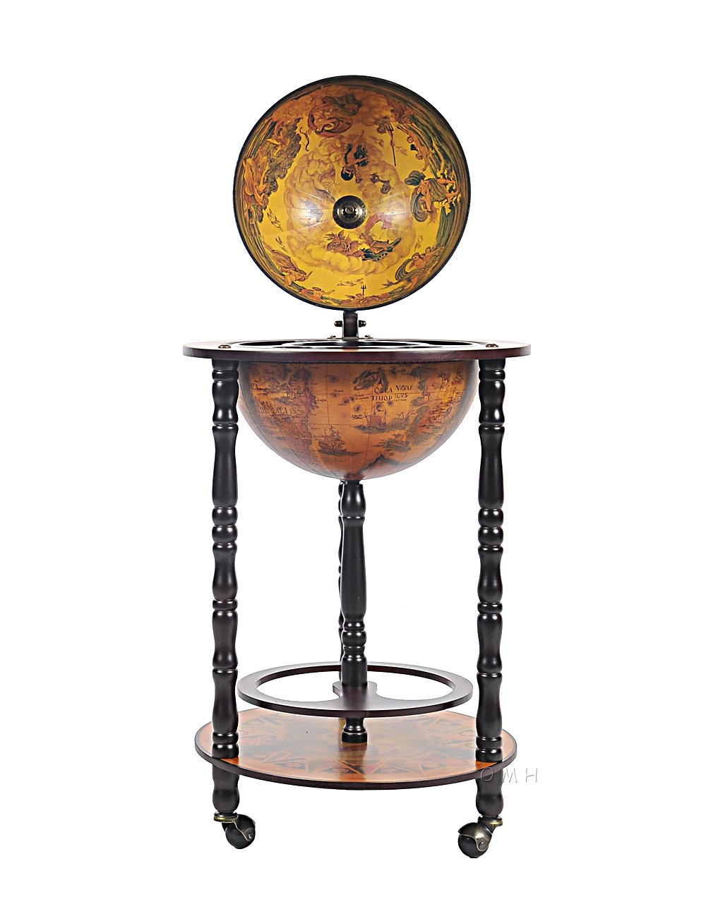 Globe Bar Table 330mm 4 Legs Stand - Red