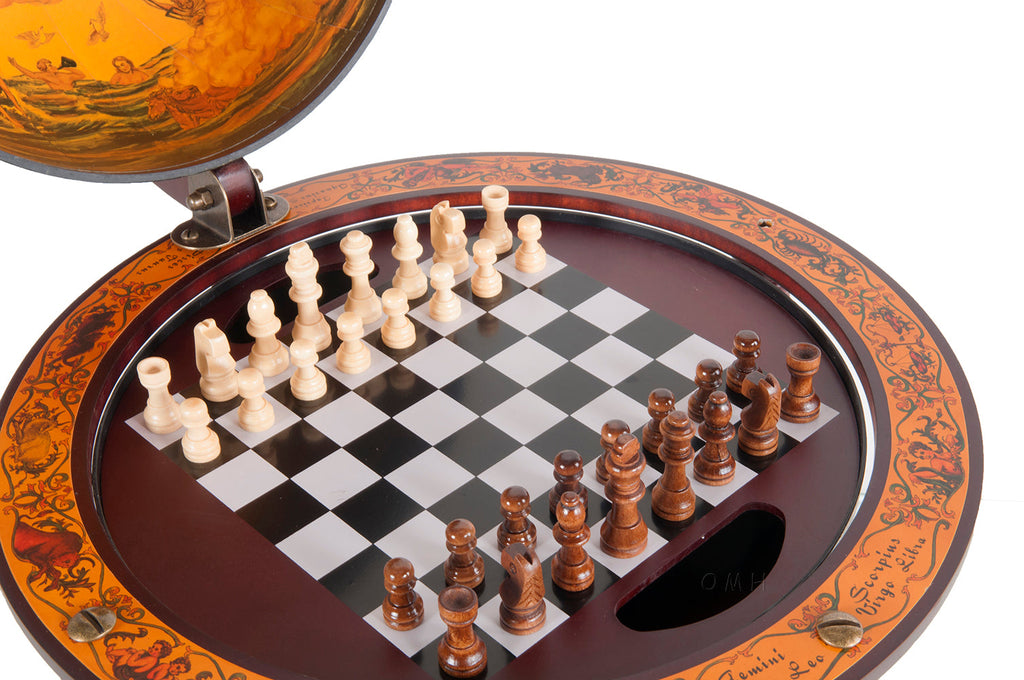 Red Globe 13 inches with chess holder