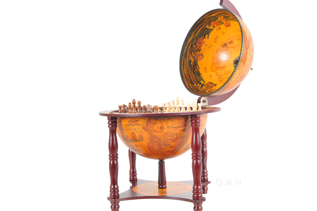 Red Globe 13 inches with chess holder
