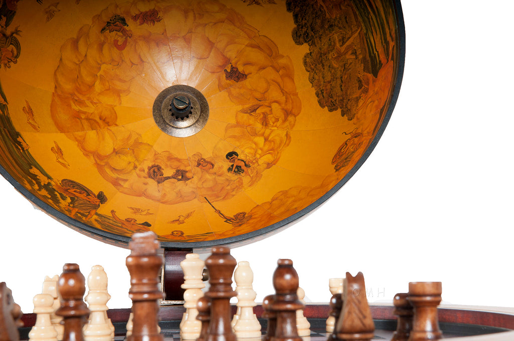 Red Globe 13 inches with chess holder