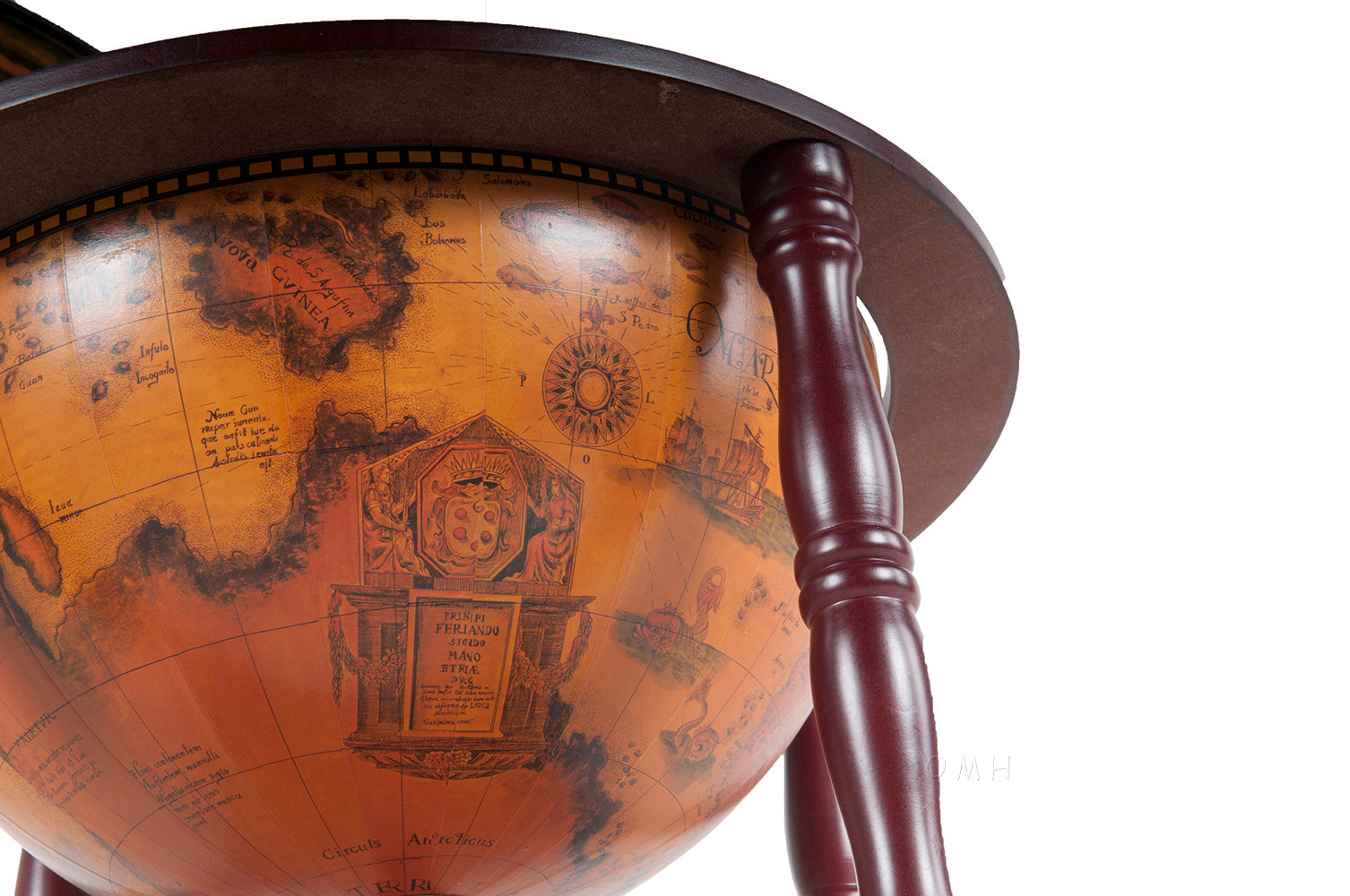 Red Globe 13 inches with chess holder