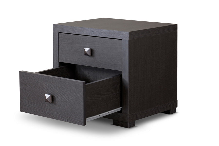 Baxton Studio Espresso Silverstone Modern Nightstand