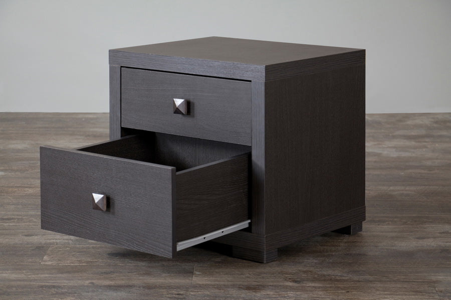 Baxton Studio Espresso Silverstone Modern Nightstand