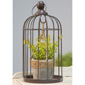 Metal Birdcage with Cement and Jute Plant Holder Small (Pack of 2)
