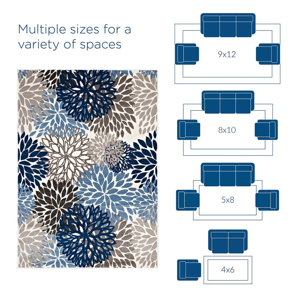 Calithea Vintage Classic Abstract Floral 4x6 Area Rug by Modway