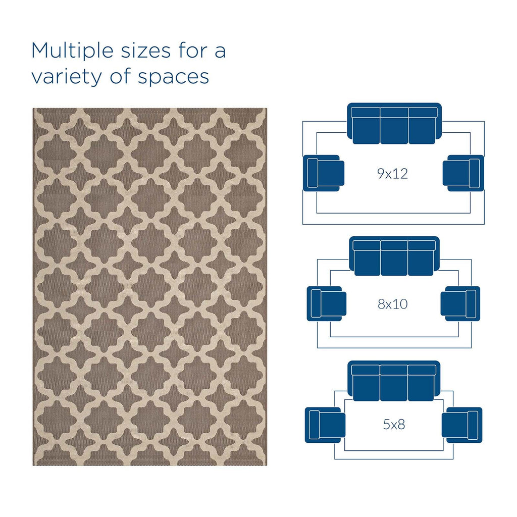 Cerelia Moroccan Trellis Indoor and Outdoor 9x12 Area Rug by Modway