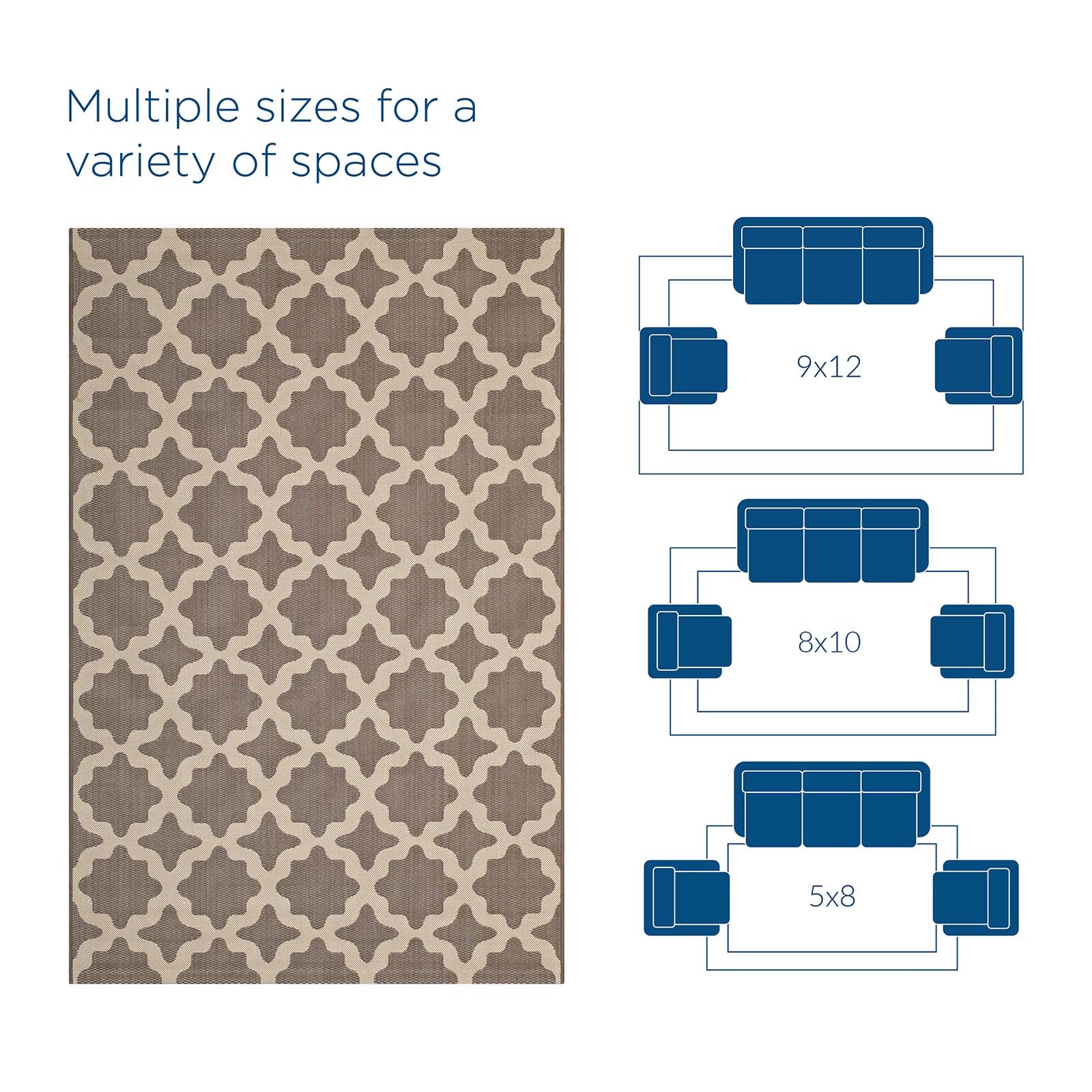 Cerelia Moroccan Trellis Indoor and Outdoor 9x12 Area Rug by Modway