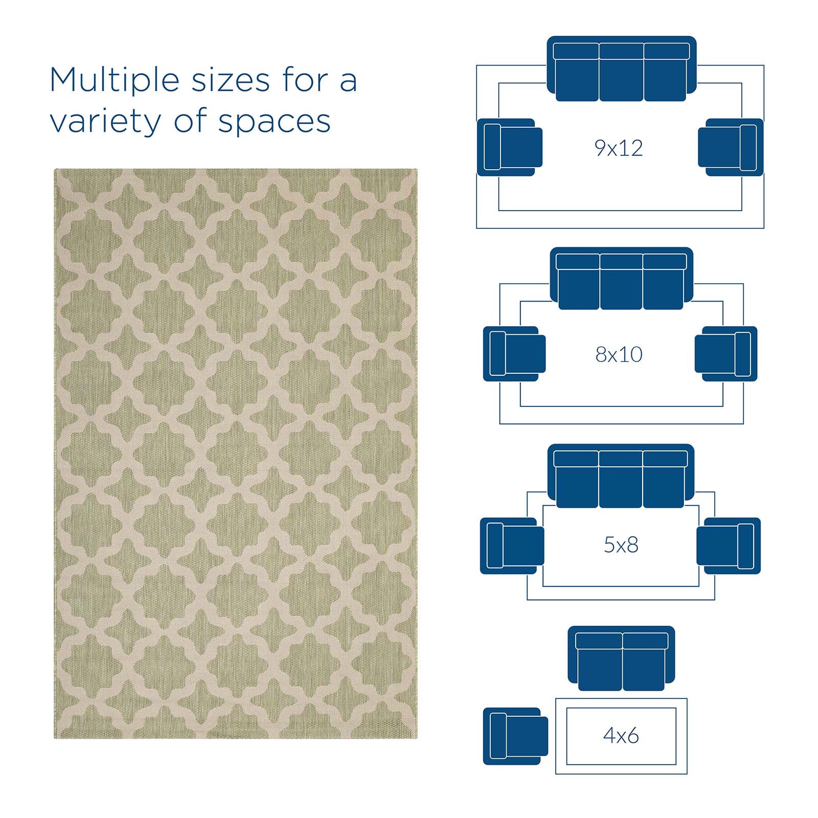 Cerelia Moroccan Trellis Indoor and Outdoor 4x6 Area Rug by Modway