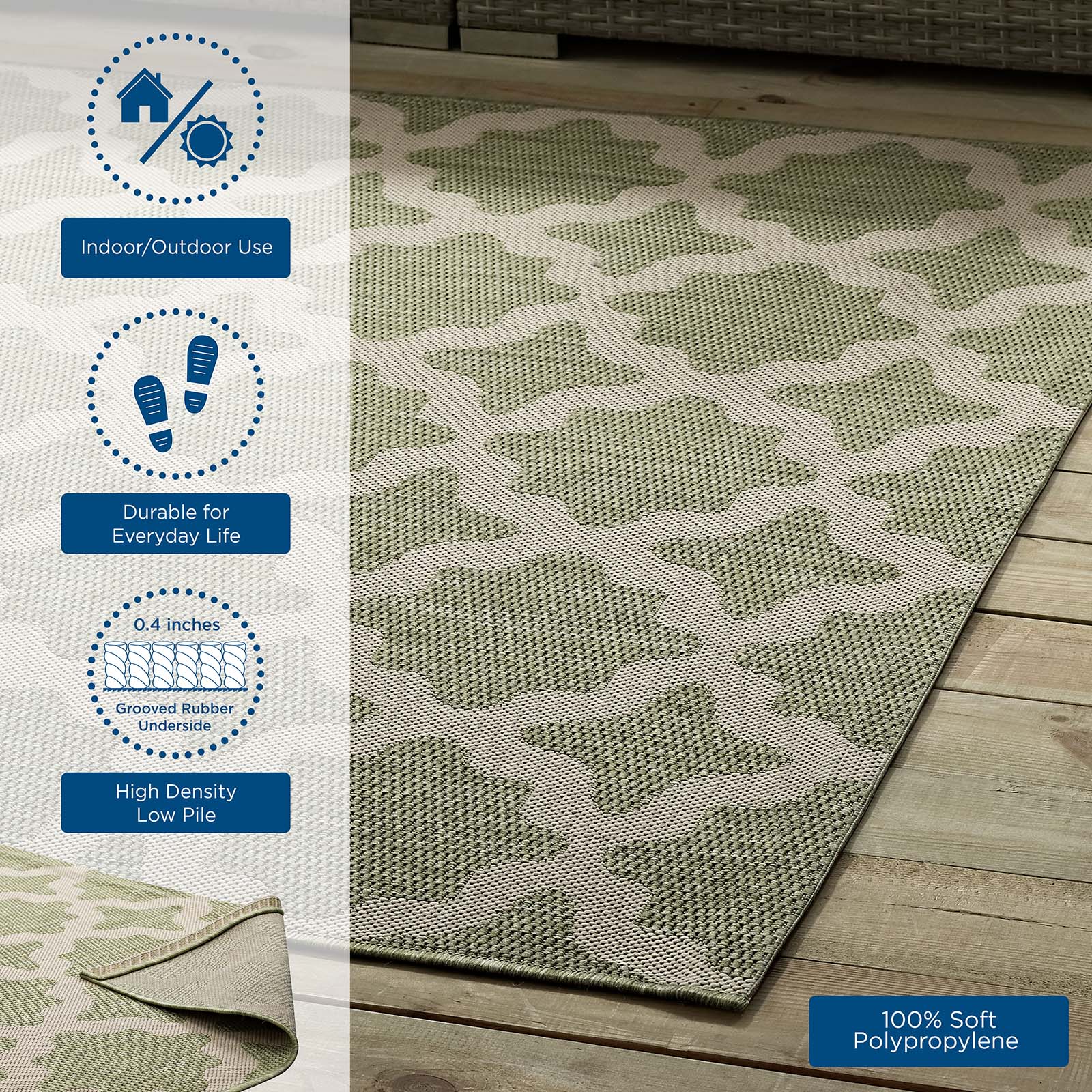 Cerelia Moroccan Trellis Indoor and Outdoor 4x6 Area Rug by Modway