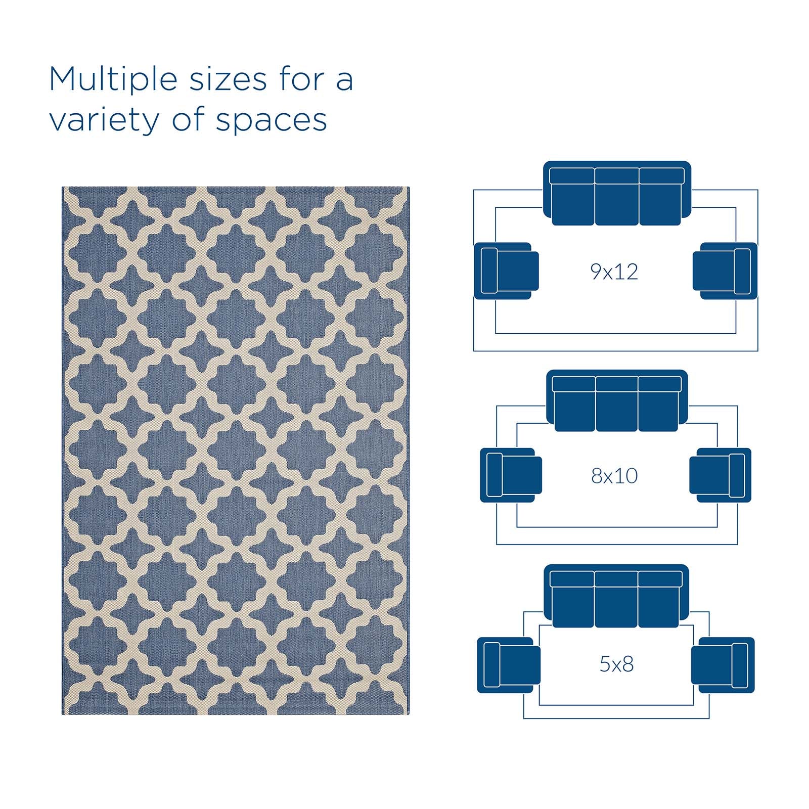 Cerelia Moroccan Trellis Indoor and Outdoor 9x12 Area Rug by Modway