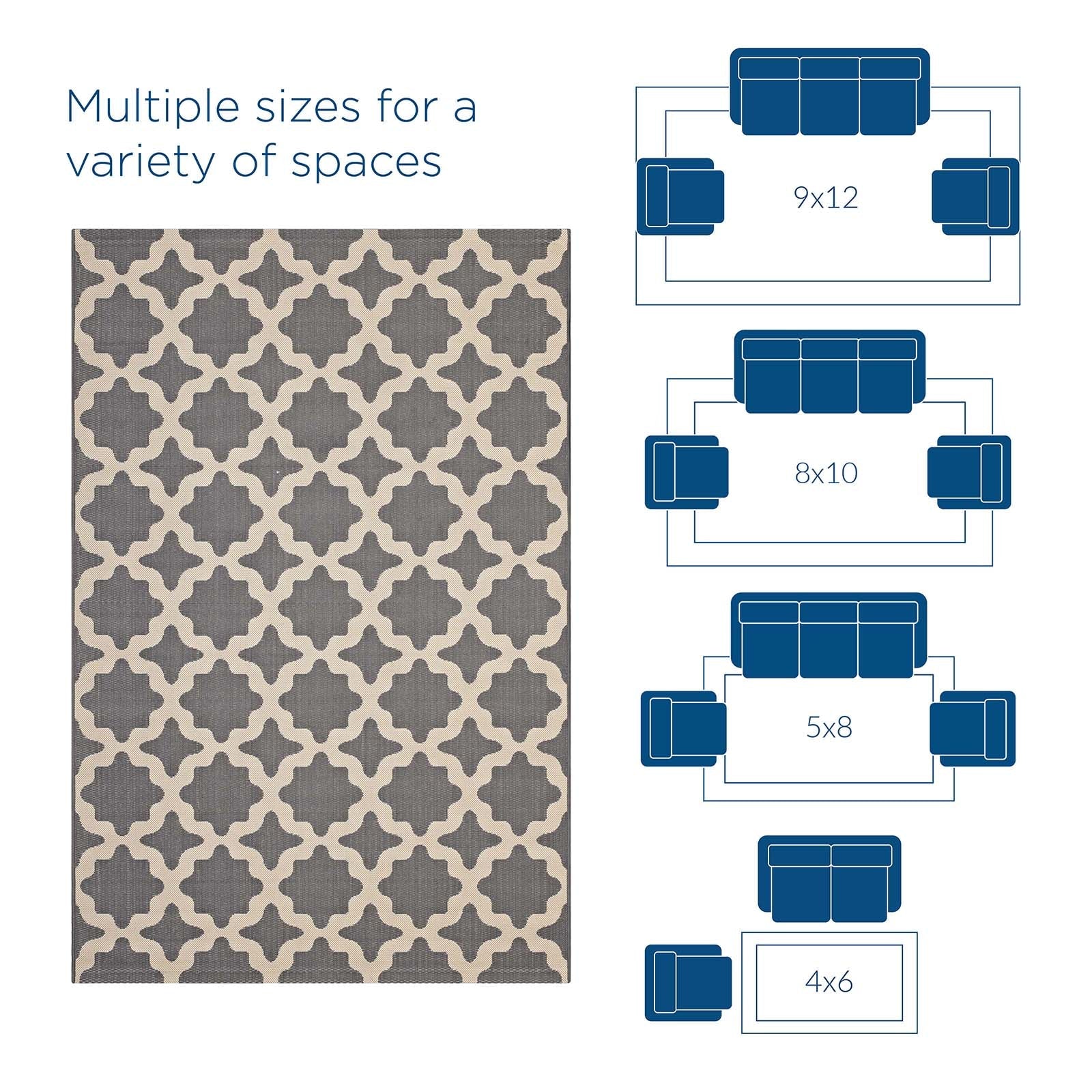 Cerelia Moroccan Trellis Indoor and Outdoor 9x12 Area Rug by Modway