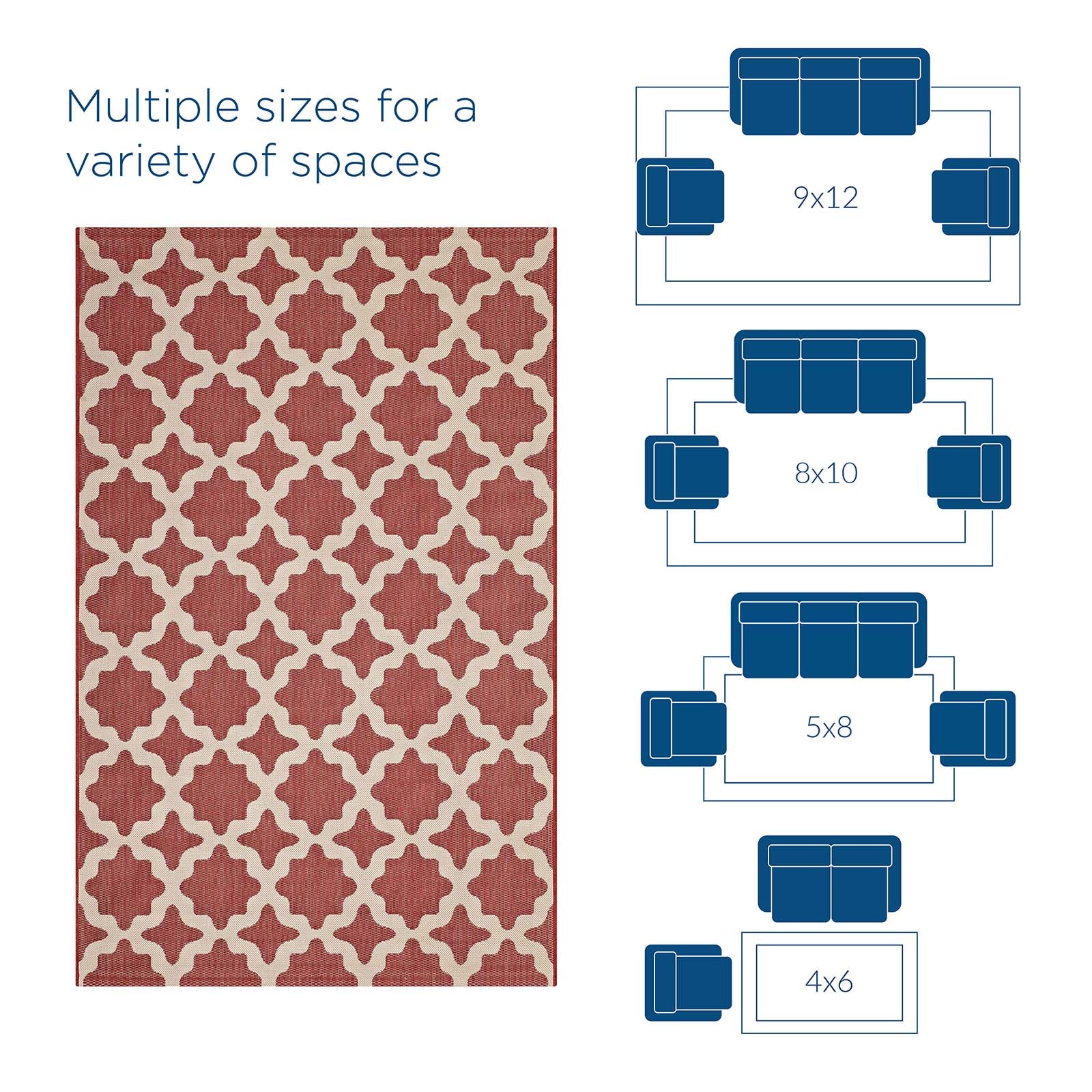 Cerelia Moroccan Trellis Indoor and Outdoor 9x12 Area Rug by Modway