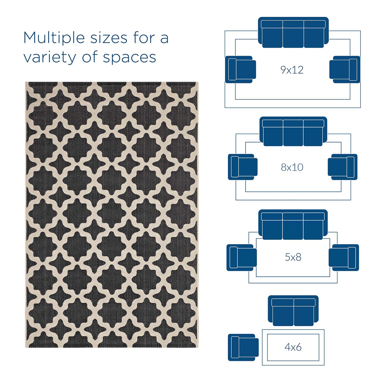 Cerelia Moroccan Trellis Indoor and Outdoor 4x6 Area Rug by Modway