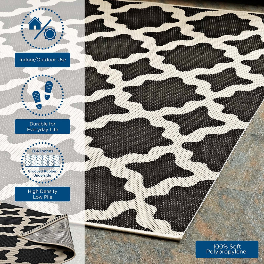 Cerelia Moroccan Trellis Indoor and Outdoor 9x12 Area Rug by Modway