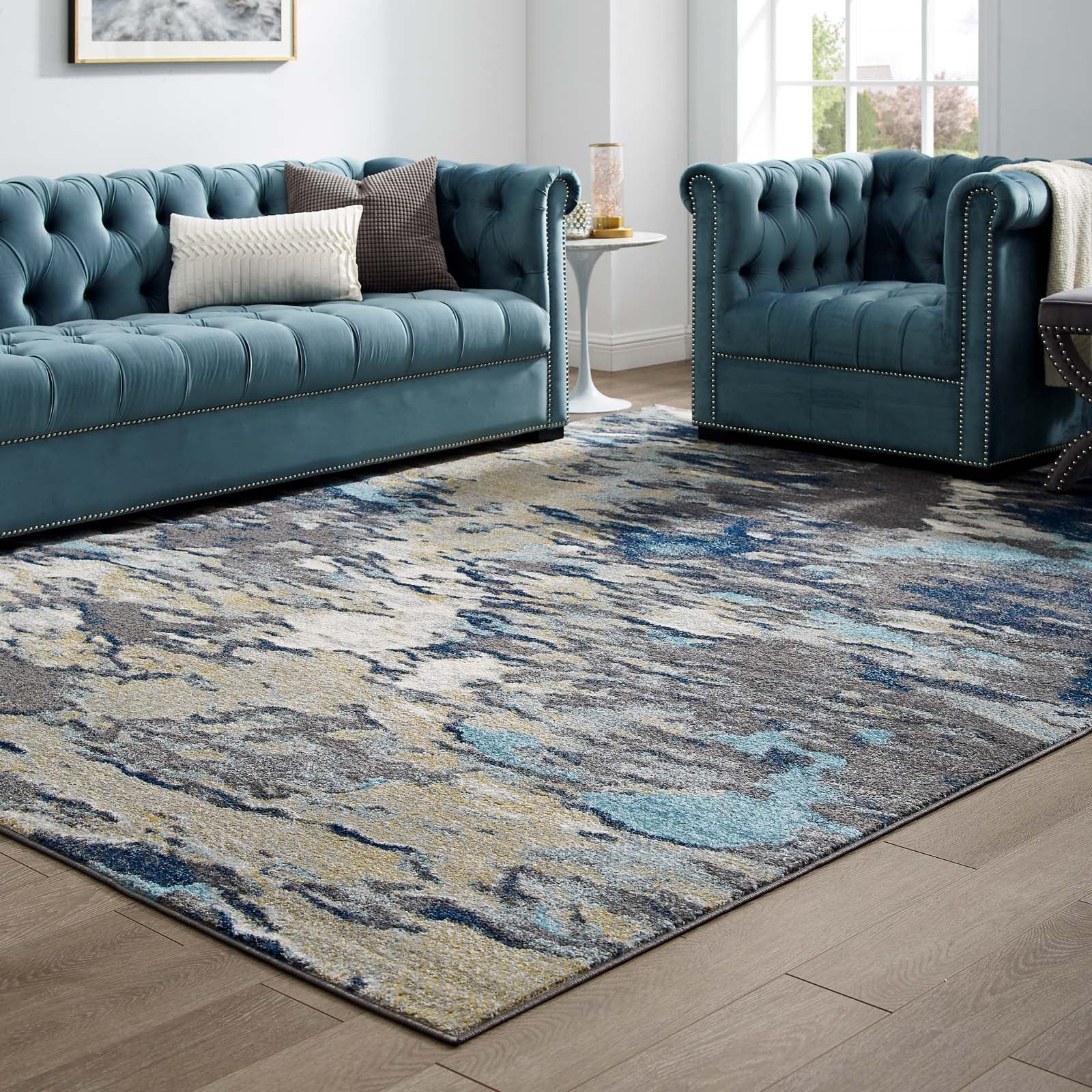 Entourage Foliage Contemporary Modern Abstract 8x10 Area Rug by Modway