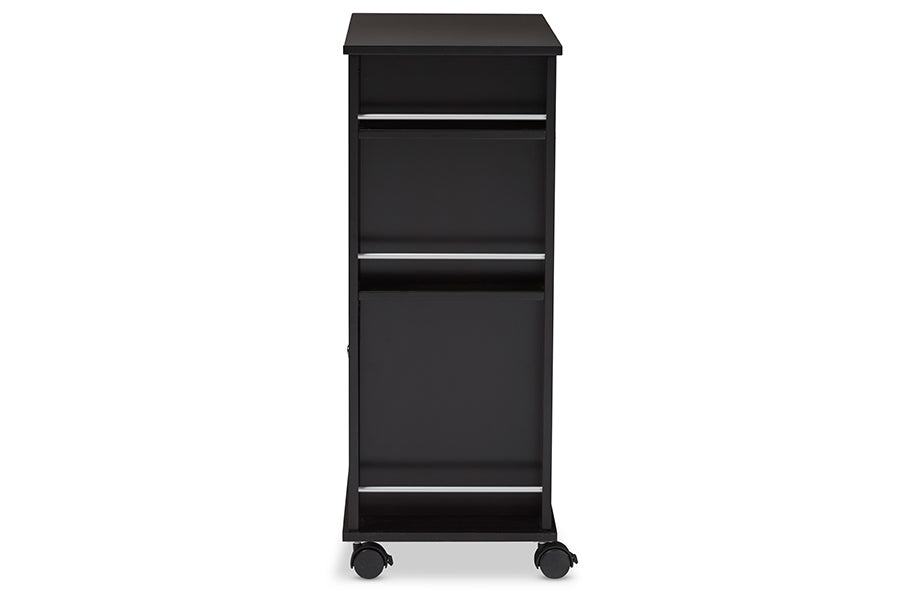 Baxton Studio Ontario Modern and Contemporary Dark Brown Wood Modern Dry Bar and Wine Cabinet