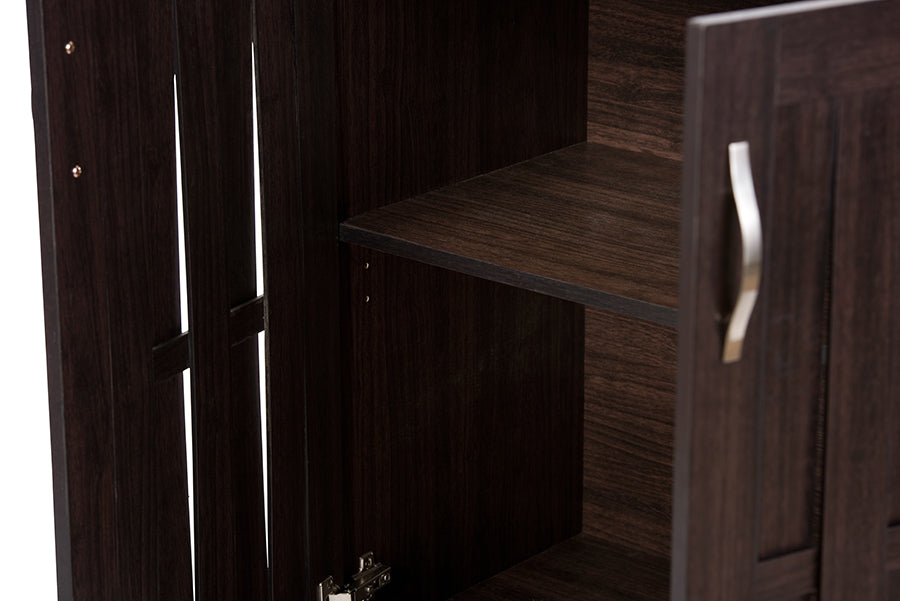 Baxton Studio Excel Modern and Contemporary Dark Brown Sideboard Storage Cabinet