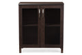 Baxton Studio Sintra Modern and Contemporary Dark Brown Sideboard Storage Cabinet with Glass Doors