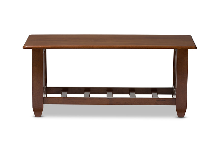 Baxton Studio Larissa Modern Classic Mission Style Cherry Finished Brown Wood Living Room Occasional Coffee Table