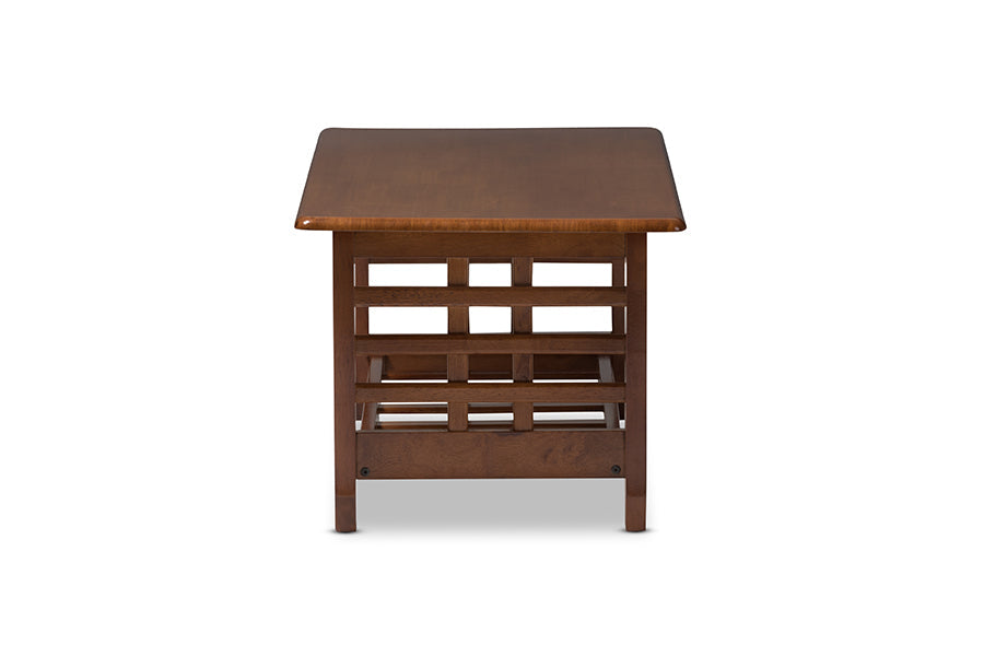 Baxton Studio Larissa Modern Classic Mission Style Cherry Finished Brown Wood Living Room Occasional Coffee Table
