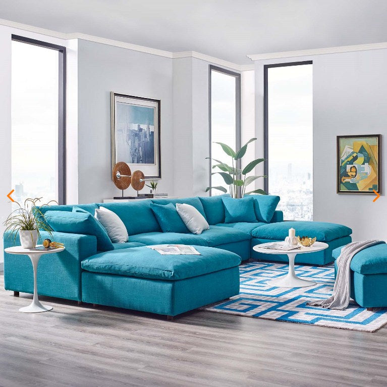 Commix 6-Piece Down Filled Overstuffed Sectional Sofa by Modway