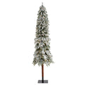 8' Flocked Gr& Alpine Artificial Christmas Tree w/ 500 Clear Lights