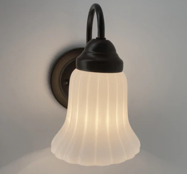 Fluted Milk Glass Wall Sconce