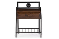 Baxton Studio Jevenci Vintage Industrial Black Finished Metal Nightstand