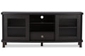Baxton Studio Walda 60-Inch Greyish Dark Brown Wood TV Cabinet with 2 Sliding Doors and 1 Drawer