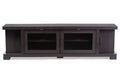 Baxton Studio Viveka 70-Inch Greyish Dark Brown Wood TV Cabinet with 2 Glass Doors and 2 Doors