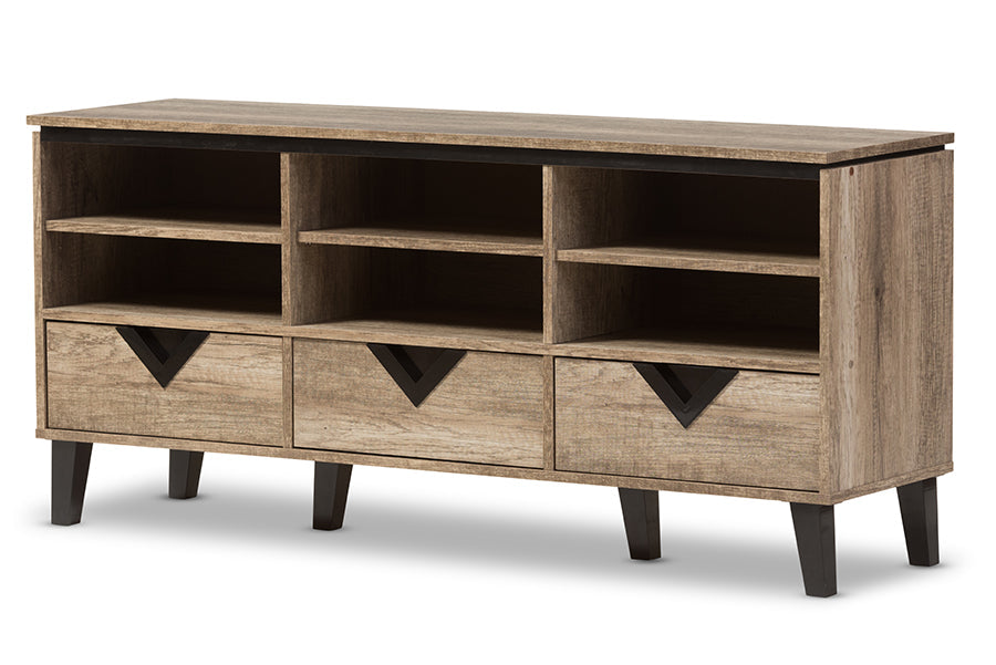 Baxton Studio Wales Modern and Contemporary Light Brown Wood 55-Inch TV Stand
